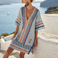 Blue and Orange Print